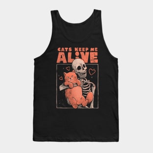 Cats Keep Me Alive - Dead Skull Evil Gift Tank Top